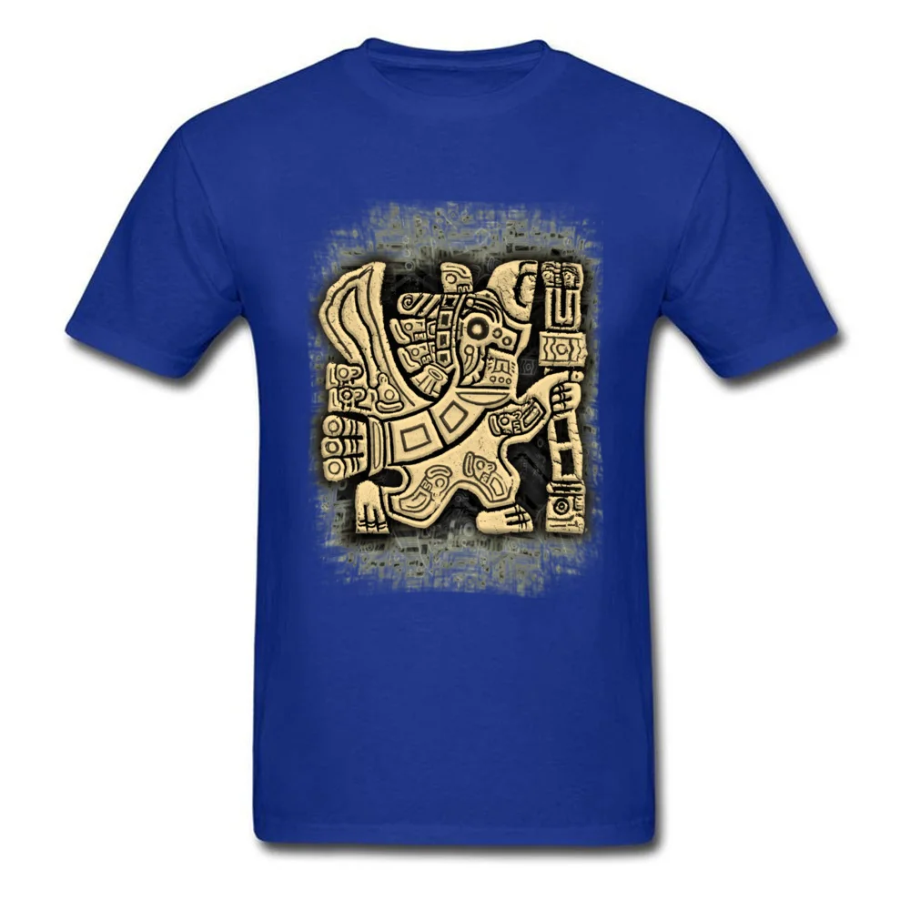 Family Aztec Eagle Warrior Crazy T Shirts Crew Neck Cotton Men Tops Shirts Short Sleeve Summer Fall Crazy Sweatshirts Aztec Eagle Warrior blue
