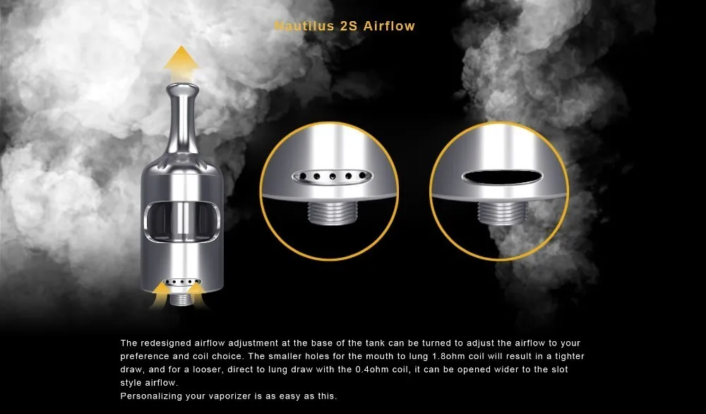 Aspire Nautilus 2S танк электронная сигарета MTL Vape распылитель использовать 0,4/1,8 Ом Nautilus BVC катушки 510 испаритель