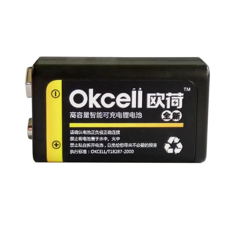 Okcell 1 шт./лот, зарядка от USB, 9 В, Lipo батарея, 800 мА/ч, емкость, батарея, micro USB, перезаряжаемая, для микрофона, для радиоуправляемого вертолета, часть