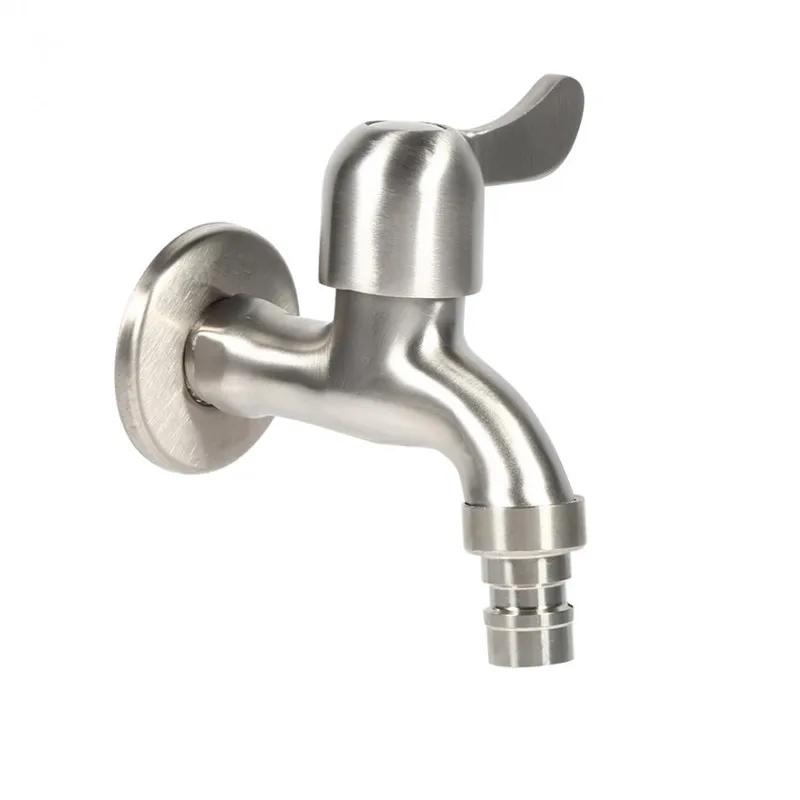 

304 Stainless Steel Washing Machine Faucet Kitchen Balcony Mop Pool Wall-Mounted Single Cold Water Faucet Fast On Faucet