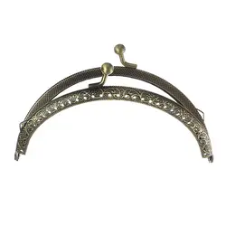 Doreenbeads металла Рамки поцелуй застежка арка для кошелек сумка Античная бронзовая 12.6 см x 7.7 см (можно открыть Размеры: 14.8 см x 12.6 см), 3 шт. (b35585)