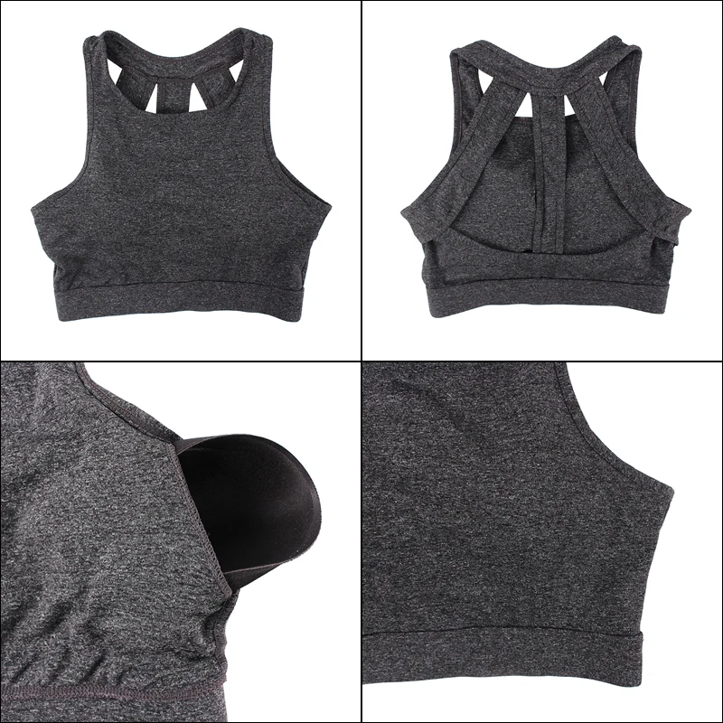 MAIJION Sexy Women Sports Bra Shockproof Running Yoga Bras Cropped Tops, Seamless Wirefree Gym Fitness Vest Workout Tank Top