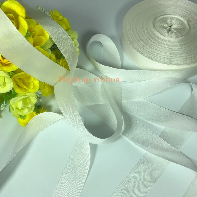 

25mm 10m 30m white Genuine solid pure silk grosgrain ribbon for embroidery handcraft project, costume accessory,free shipping