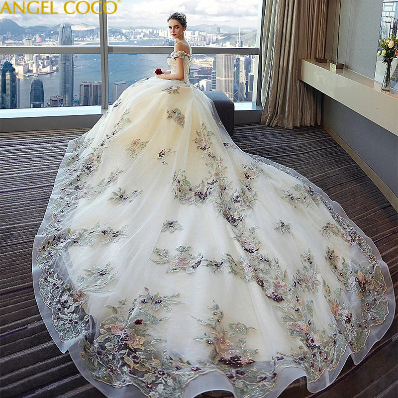 

Maternity Wedding Dress 2019 New High Waist Pregnant Women Large Size Was Thin Long Elegant Shoulder Luxury Princess Fantasy