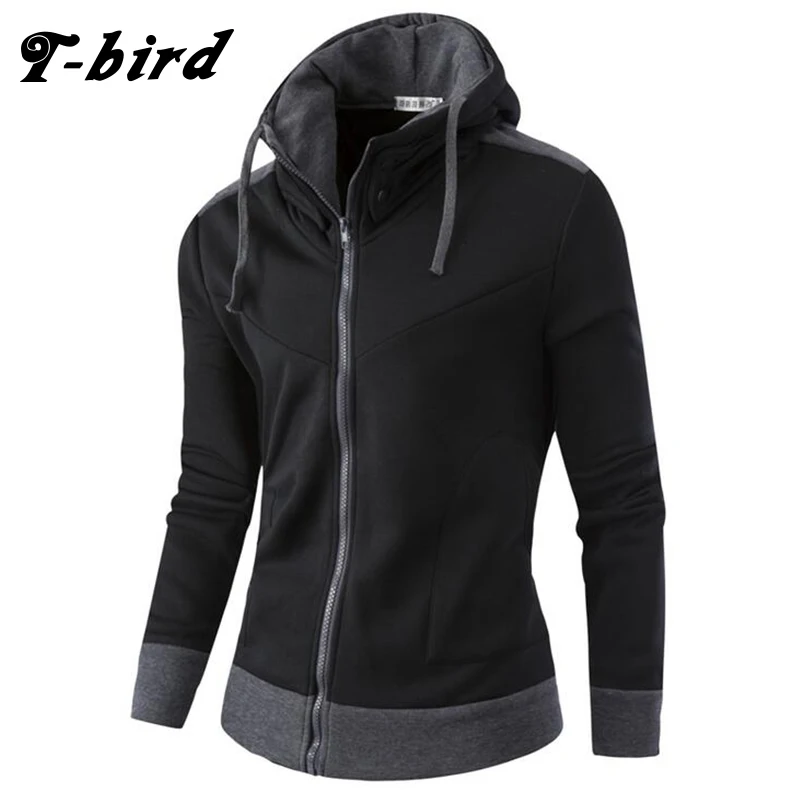 T Bird 2017 New Fashion Hoodies Brand Men Cardigan High Collar Sweatshirt Male Hoody Hip Hop