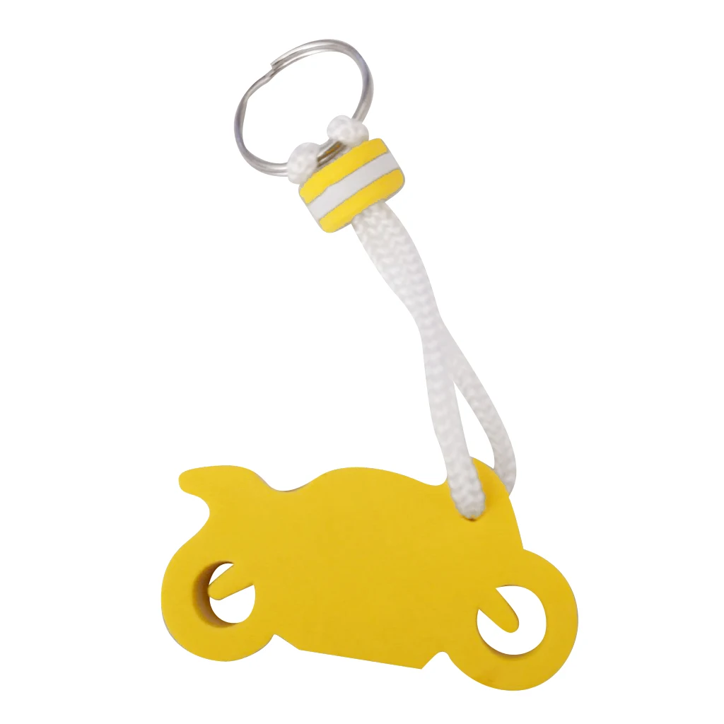 4 Count EVA Foam Floating Keychain Key Chain Marine Boat Kayak Keyring Water Buoy Floats  Motorbike Shape