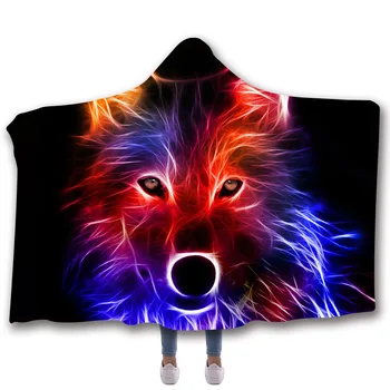 

3D printed starry sky hooded blanket Sherpa wool blanket can wear plush plush bedding sofa thick warm 150 * 200cm / 150 * 130cm