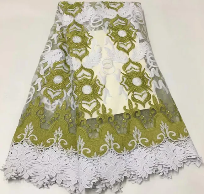 African cord lace fabric latest african laces 2019 african french lace fabric with beads nigerian lace fabrics for dress EL-A13