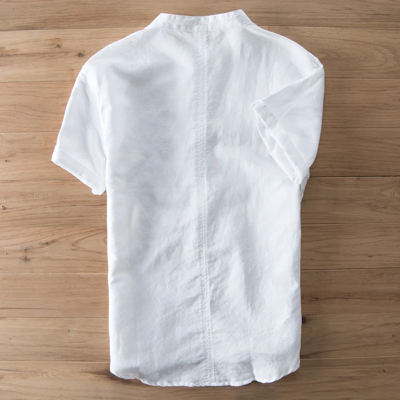 Мужская рубашка с коротким рукавом летние мужские льняные рубашки Удобная брендовая одежда Camisa Masculina дышащий хлопковый пуловер мужская рубашка
