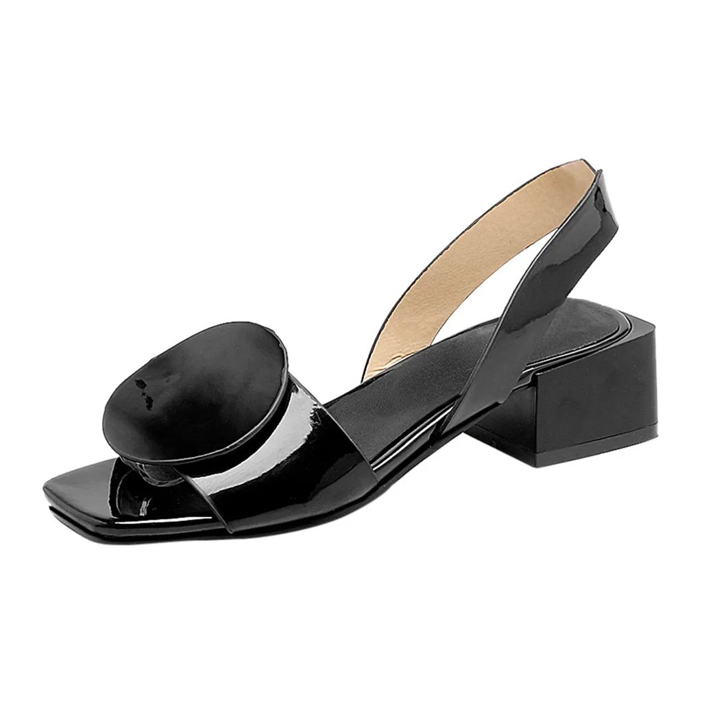 

xiniu Summer Fashion Classic Sandals Leather Female Fashion Classic Black Fashion Slip-On Sandals Casual Roman Sandals #0501
