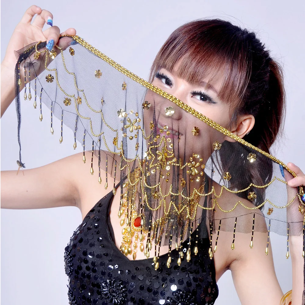 Фата для индийского танца живота вышитая Фата|veil gold|veil wearveil party |