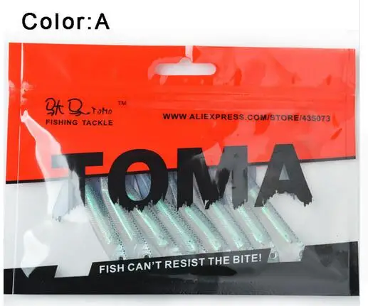 TOMA 8 шт. T Tail Jig Head Fly мягкие приманки Рыболовная Приманка 2,2 г 7,5 см мягкая рыболовная приманка плавающие наживки рыболовные снасти - Цвет: 8pcs dark blue