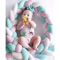 Baby Colorful Soft Knot Pillow Braided Crib Bumper Decorative Bedding Cushion