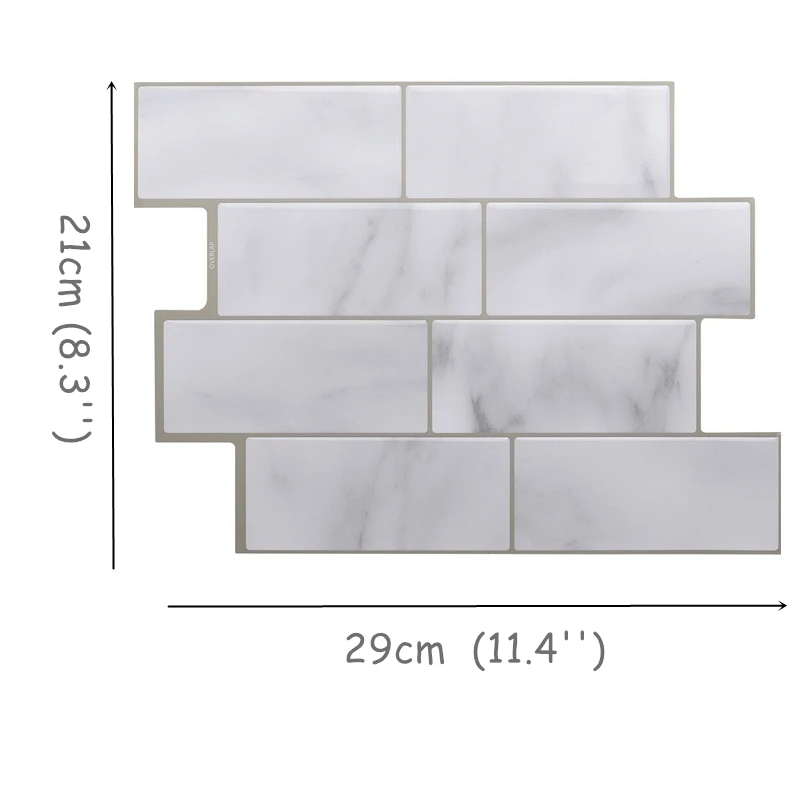 Details about   White Grey Marbles Mosaic Brick Peel and Stick Wall Tile Self-adhesive Stic PZ