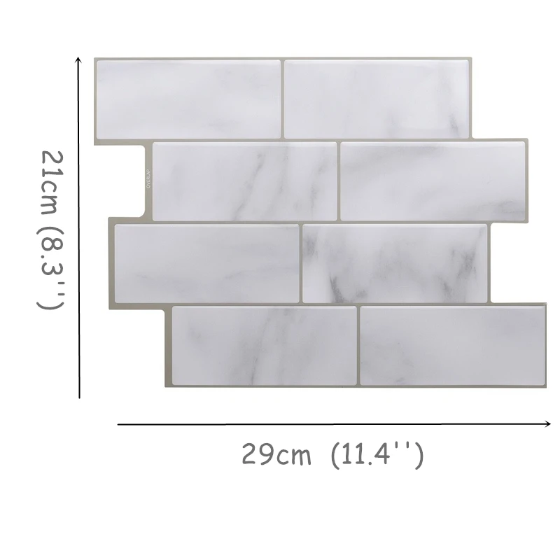 White Grey Marble Mosaic Brick Peel and Stick Wall Tile Self adhesive Backsplash DIY Kitchen Bathroom Home Wall Sticker Vinyl 3D White Grey Marble Mosaic Brick Peel and Stick Wall Tile Self adhesive Backsplash DIY Kitchen Bathroom Home Wall Sticker Vinyl 3D