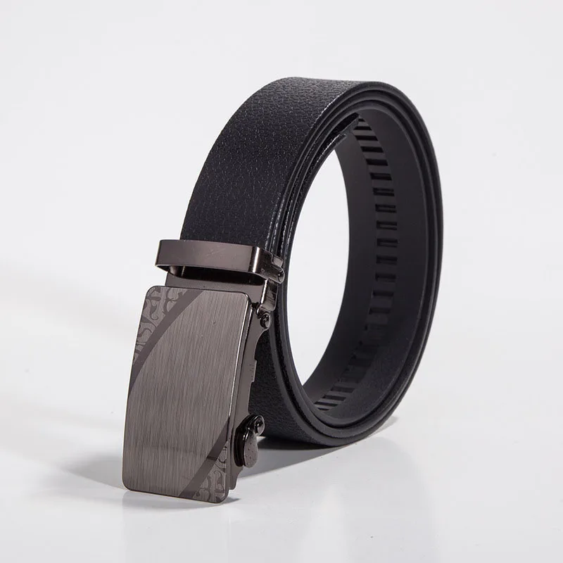 Best YBT Men Belt Imitation leather Alloy Automatic buckle Belt Business affairs Simple Fashion Casual Hot Selling Belt - Цвет: B Style 2