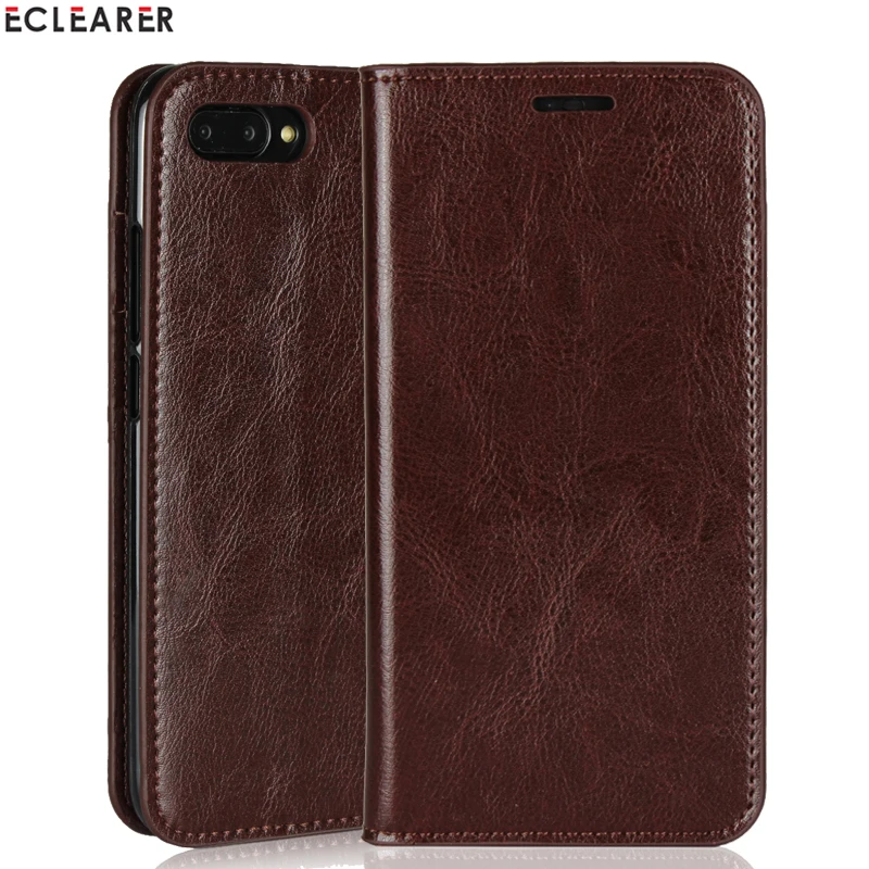 ECLEARER Wallet Case Huawei Honor V10 Genuine Leather Case Honor 10 Vintage Card Slots Flip Case