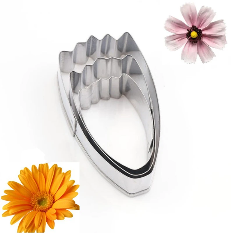 

TTLIFE 3Pcs Calliopsis Petal Cookie Cutter Sunflower Stainless Steel Biscuit Mold Flower Fondant Cake Sugarcraft Decorating Tool