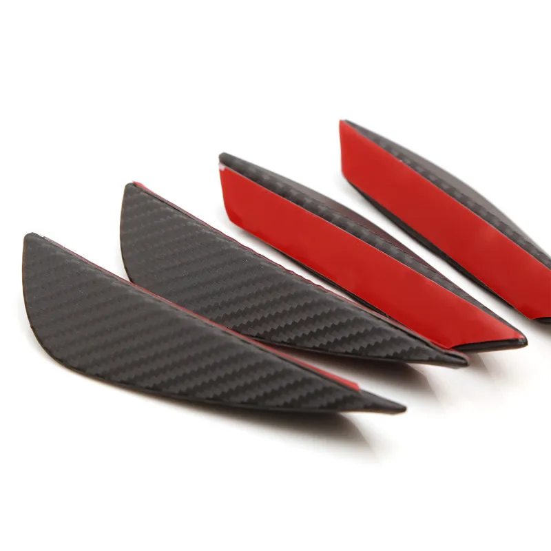 4pcs Universal Car Styling Mouldings Bumper Corner Guard Protector Car Auto Truck Decoration Strip Carbon Fiber Front Knife