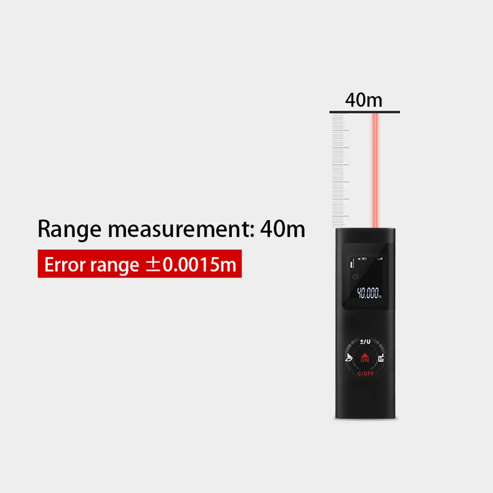 KKMOON Мини Ручной 40 м умный цифровой лазерный дальномер Портативный usb зарядка измеритель расстояния