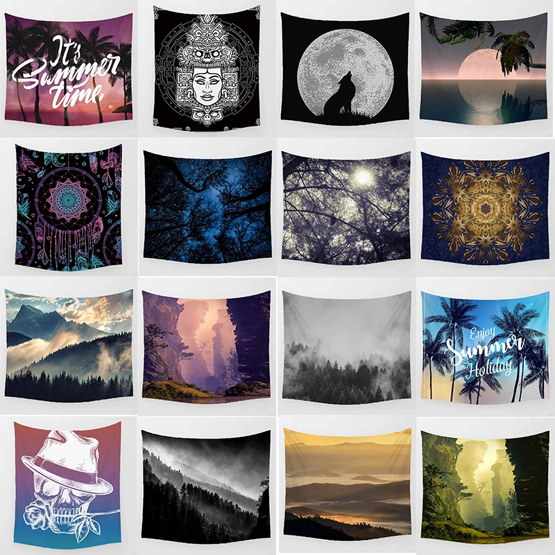 

Hot sale custom large different styles wall hanging tapestry home decoration wall tapestry size L 200*150cm M 150*130cm
