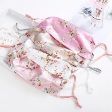 Для женщин Весна-осень принт тонкий имитация Шелковая Маска PM 2,5 дышащая имитация атласа солнцезащитный крем рот муфельной R1060