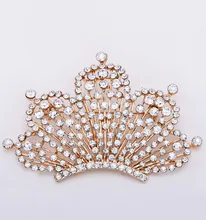 new Alloy white jewelry fashion women Crown brooches alloy crown brooch gold rhinestone Brooches for women lapel pin X1538 zinc alloy artificial diamond crown pin brooch silver