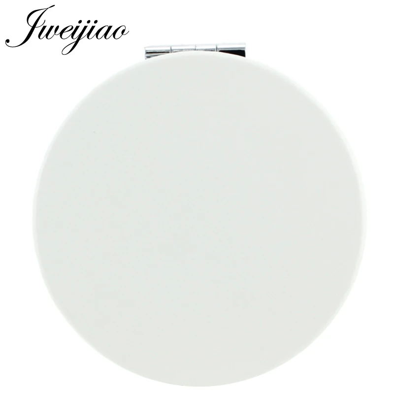 JWEIJIAO персонализированные пользовательские фото круглое складывающееся зеркало Белый Кожа PU Компактное портативное зеркало для макияжа Косметические Инструменты - Цвет: 80-Double-Sides