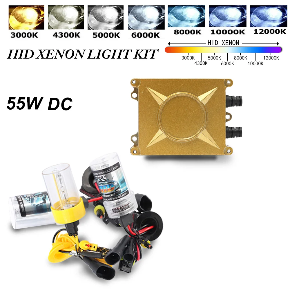 Beste 2 stks DC 12 v 110 w Xenon h4 HID Conversie Kit H1 H7 H11 9005 Lamp Auto Auto Koplamp lamp 6000 k en Ballast