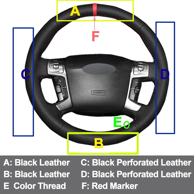 HuiER ручной шитье чехол рулевого колеса автомобиля обёрточная бумага Funda Volante Volant для Ford Mondeo Mk4 2007 2008 2009 2010-2012 S-Max 2008