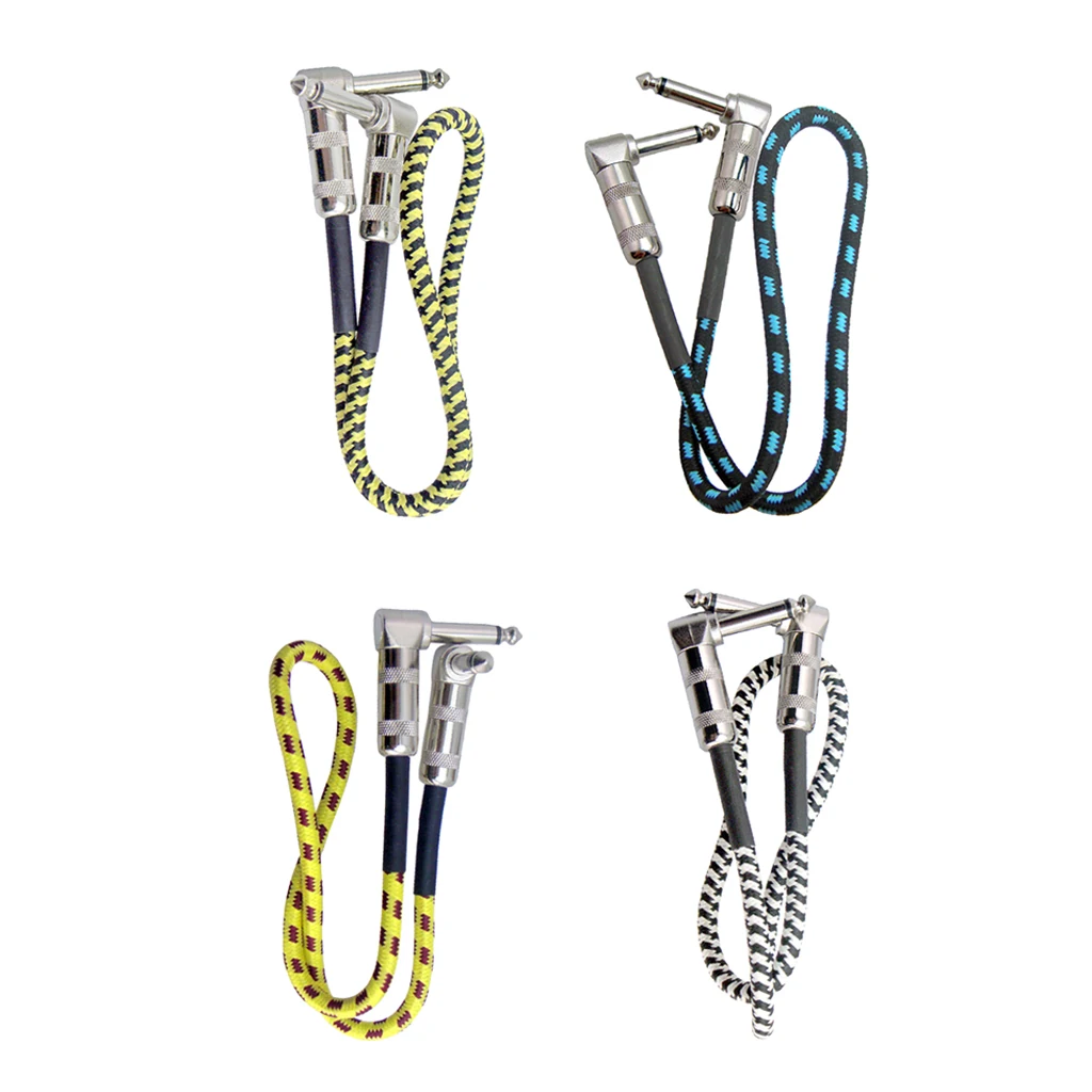 50cm 3 Colours Metal & Cloth & Copper Anti-noise Guitar Effect Pedal Cable Patch Cable for Guitar Pedal Adapters