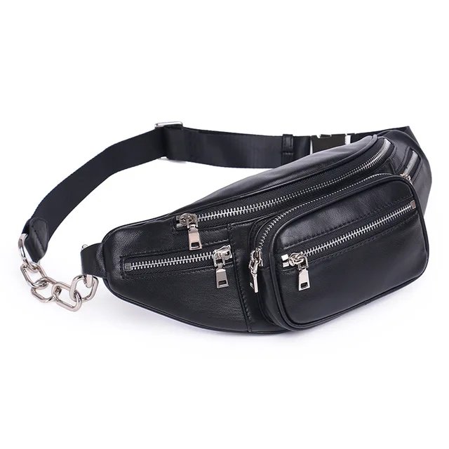 belt waist elastic wallet High Chain Waist Bag Travel Fashion Quality Bananka PU