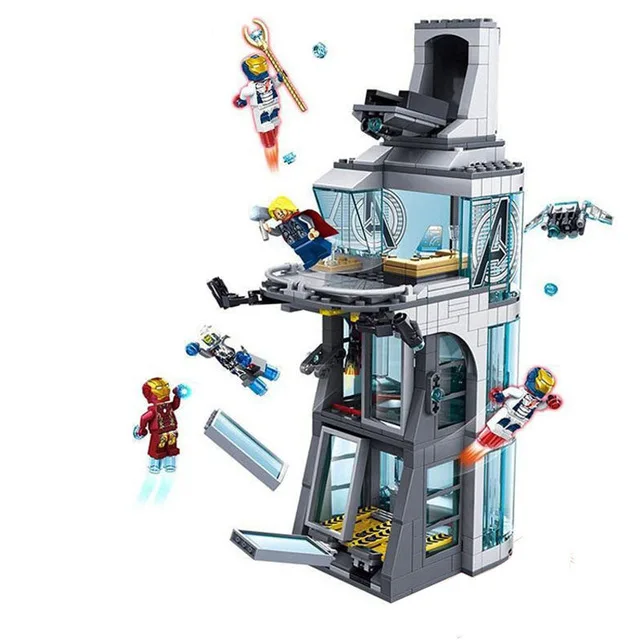 

Marvel super heroes Stark Avengers Tower IronMan Base building block Thor Ultron minifigures compatible with legoes 76038 toys