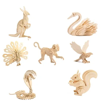 

Robotime Toys Hobbies 3D Wooden Puzzle Games Popular Children Educational Baby & Toddler Toys Model Building Kits Wild Animals