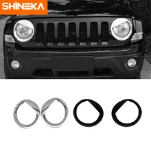 SHINEKA Chromium Styling ABS Auto Esterno Testa Decorazione Della Lampada Della Luce Della Copertura Trim Adesivi Per Jeep Patriot 2011-2016 Accessori