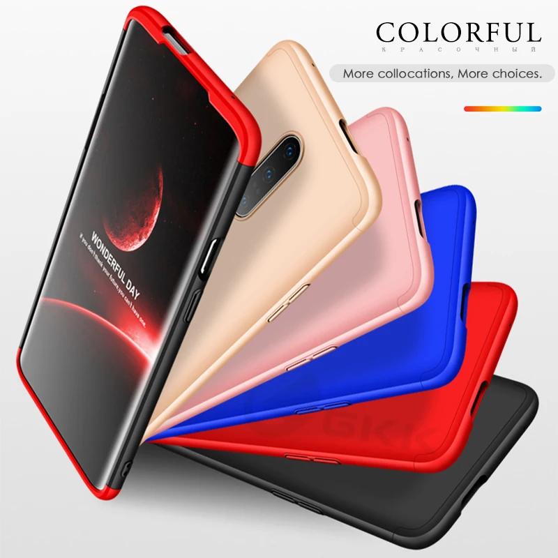 GKK, чехол для Oneplus 7 7t pro, чехол 360, полная защита, ударопрочный, матовый, Жесткий ПК, 3 в 1, для Oneplus 7 7t pro, чехол