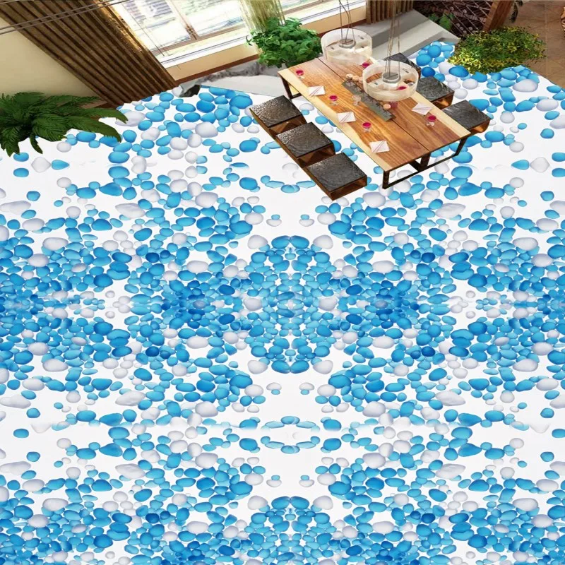 

Free Shipping Custom Multicolored stone romantic colored stone bathroom 3D living room bedroom flooring wallpaper