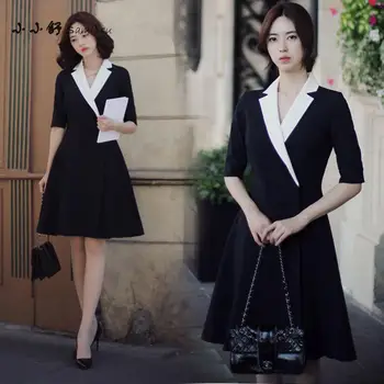 

4xl Spring Black Notched Neck Hlaf Sleeve Bandage Vintage Sexy Plus Size A-line Dresses For Womens 2017 Korean Vestidos De Festa