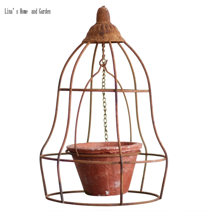 ceiling hanging vintage rustic chic garden pot (7)