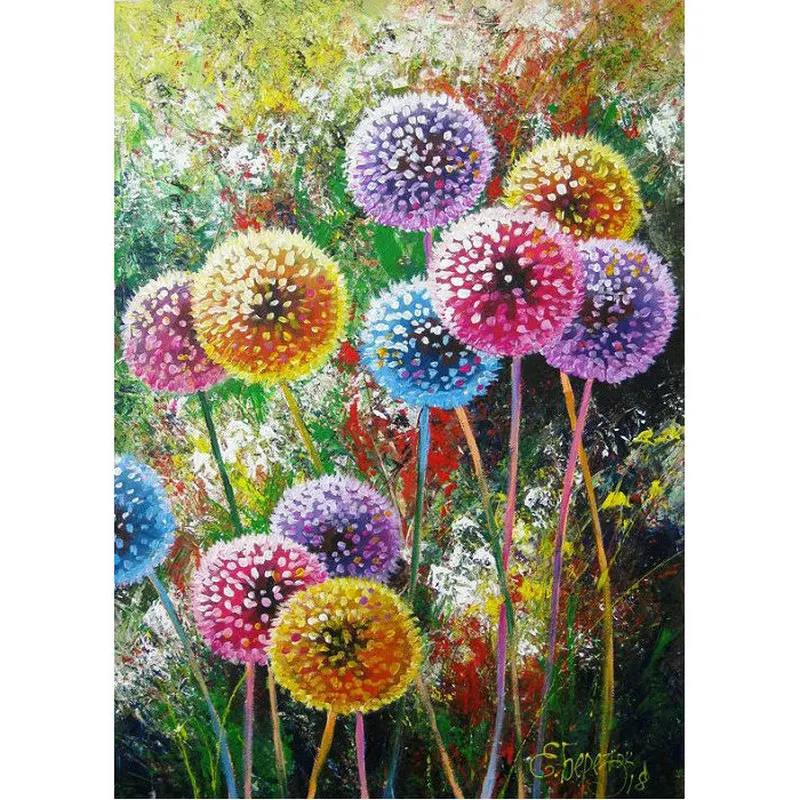 

5D DIY Diamond Painting Cross Stitch Canvas Sticker resin Drill Drawing square Full Diamond Embroidery mosaic Dandelion pattern