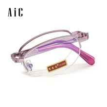 AiC портативные считыватели женские очки для чтения в металлической оправе складные анти-голубые световые очки для чтения