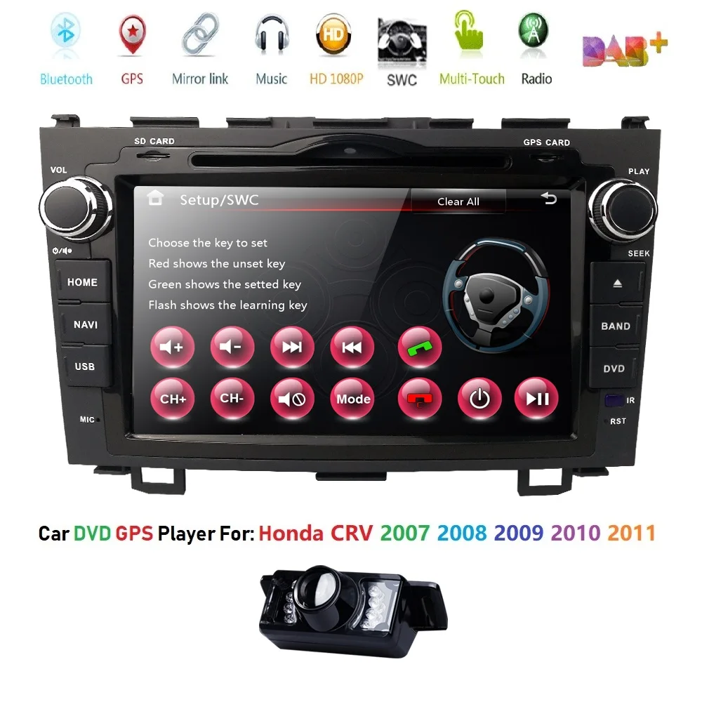 Cheap 2din 8inch in Dash GPS DVD Audio For Honda CRV CR-V 2006 2007 2008 2009 2010 Auto Radio Navigation Car Multimedia Player Monitor 0