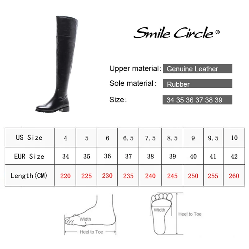 Женские высокие сапоги Smile Circle черные ботфорты из натуральной кожи высокого