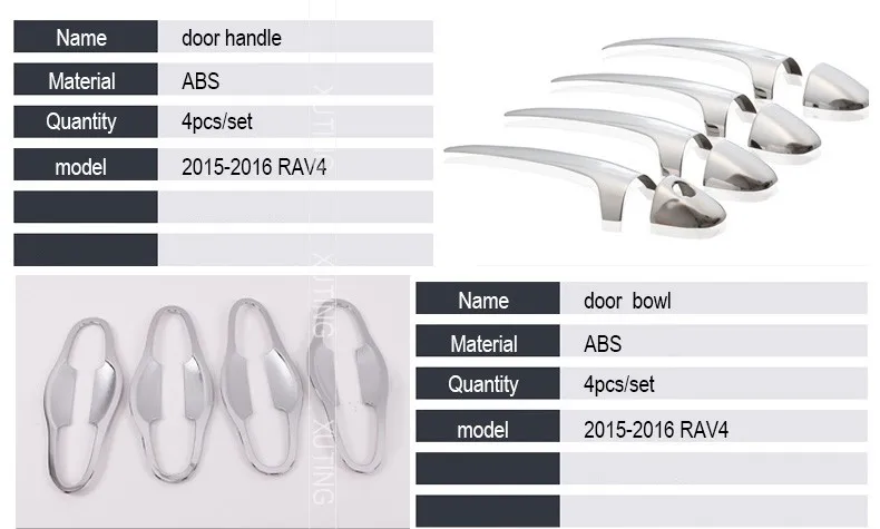 Vtear для Toyota RAV4 аксессуары Дверная ручка Накладка Автомобильная дверная чаша Потяните хромированный автомобиль-Стайлинг наружное украшение