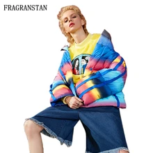 Зимние Для женщин пальто Толстые Утепленная одежда переливающийся Street Стиль пуховик Свободные Тонкий Высокое качество парки Повседневное пальто LY45