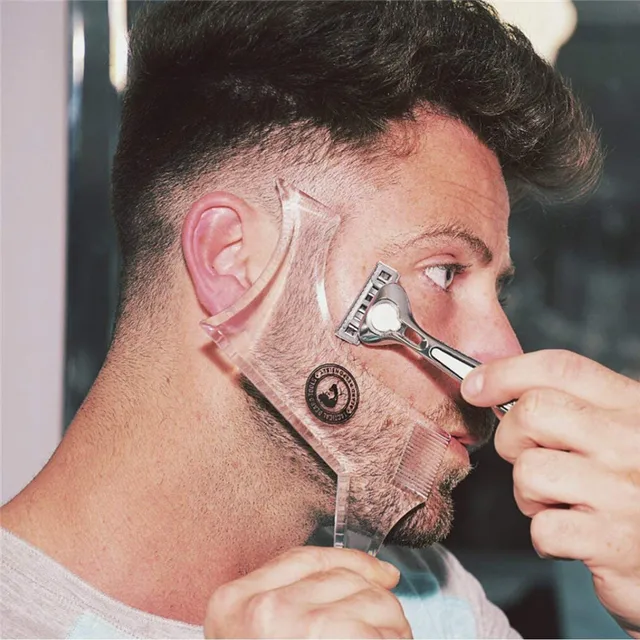 new double side beard shaping styling template abs beard comb men hair template