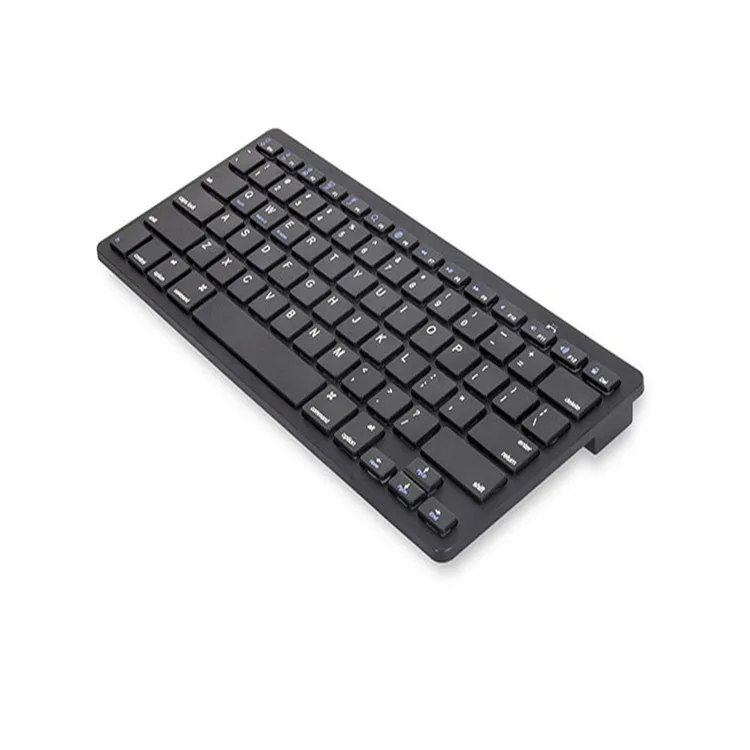 Черный Ультра-тонкая клавиатура Teclado с Bluetooth, бесшумные планшеты и смартфоны для Apple iPad, беспроводная клавиатура, стиль IOS, Android, Windows - Цвет: Черный