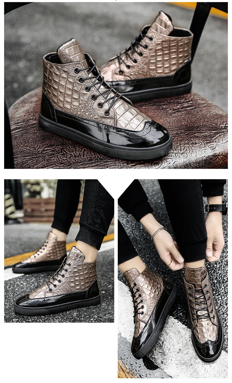 Brand Men's Boots Street Style Punk Canvas Male Shoes Retro Trending Black Casual Bot Leather Ankle Boot Boots Men (8)