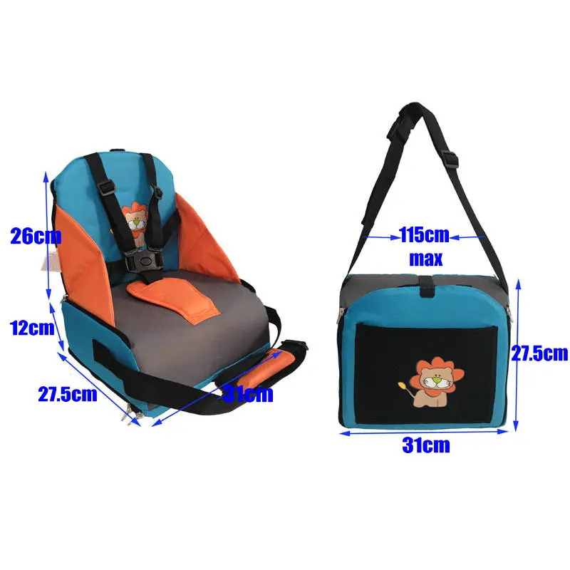 Дорожный детский усилитель ремень безопасности случайные ремни портативный складной моющийся столик для кормления малыша сумка на сиденье, милое кресло-сумка для кормления ребенка