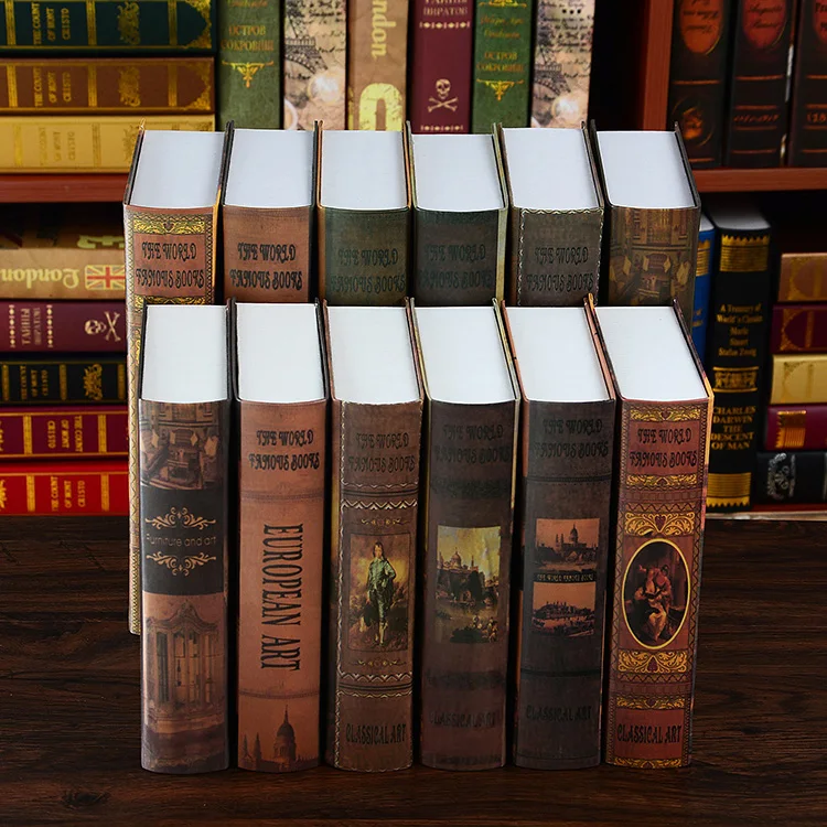 الجملة 6 قطع حجم 4.5*15*22 سنتيمتر الطراز القديم غرفة المعيشة الديكور غرفة خزانة الكتب وهمية كاذبة ديكور قاعة shudang